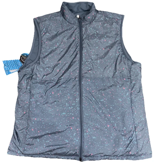 BIRDIE BOUND GOLF Men's Sleeveless Reversible Vest Full Zip Blue