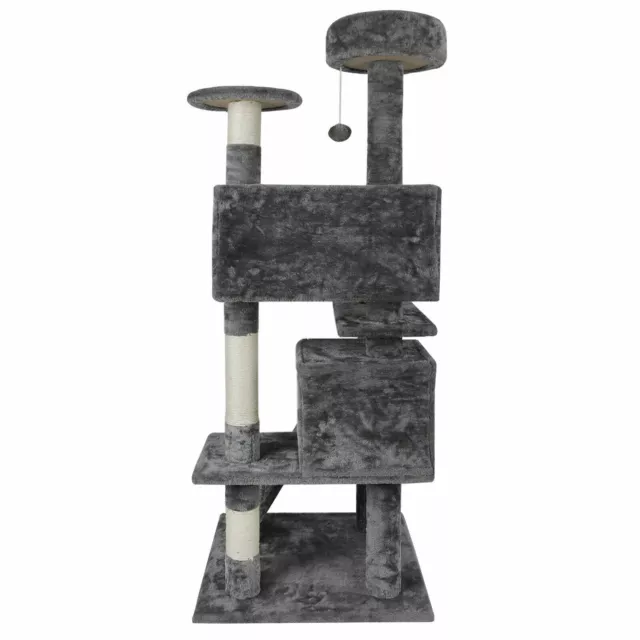 Gray Cat Tree Tower Activity Center Large Playing House Condo Rest Cat 55" 3