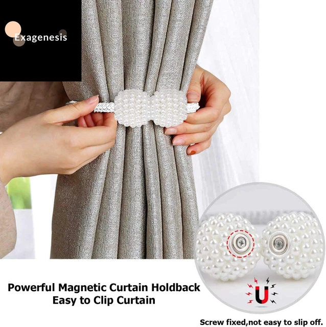 8 Pack Magnetic Curtain Tiebacks,Convenient Drape Tie Backs Decorative Curtain 2