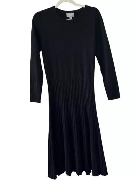 Pure Collection Wool-Cashmere Blend Ribbed Sweater Dress Women’s Black Size 4