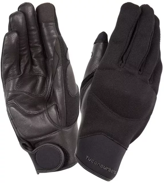 TUCANO URBANO 9963HM Gants moto NEW CALAMARO noir textile/cuir *NEUF*