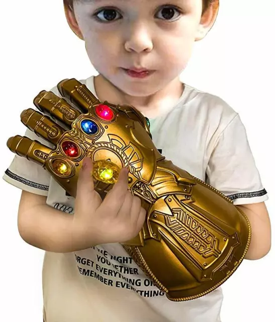 Kid's Size Thanos Marvel Avengers Infinity Gauntlet Glove w/Removable LED Stone