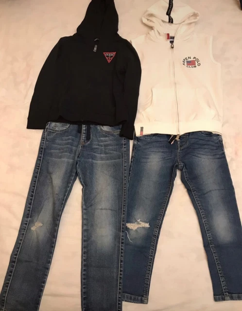 Outfit da bambino, jeans e felpa, North Pole, Guess, Aspen Polo 4 pz. 8 anni