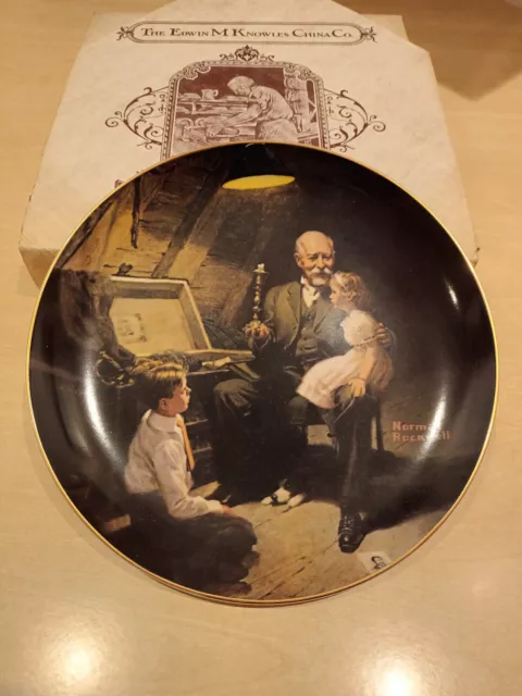 Knowles: Grandpa's Treasure Chest collector plate by Norman Rockwell 