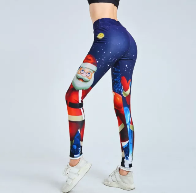 Leggings Natale per Ragazze e Donna Pantaloni Yoga Sportivi Stampati Digitalmente 3D