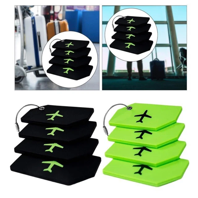 4X LUGGAGE TAGS Address Label Baggage Name Tags for Suitcase, Luggage