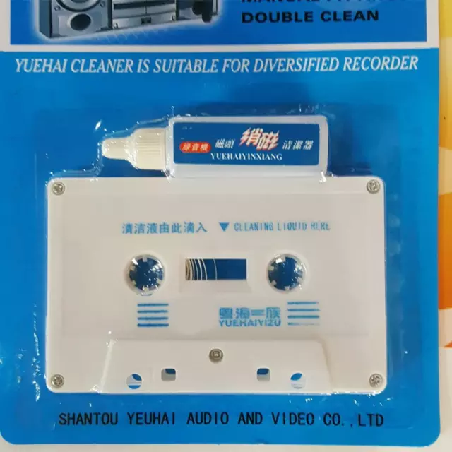 Tape Head Cleaner Demagnetizer Kit Audio Deck Players Wet Type Cassette Home