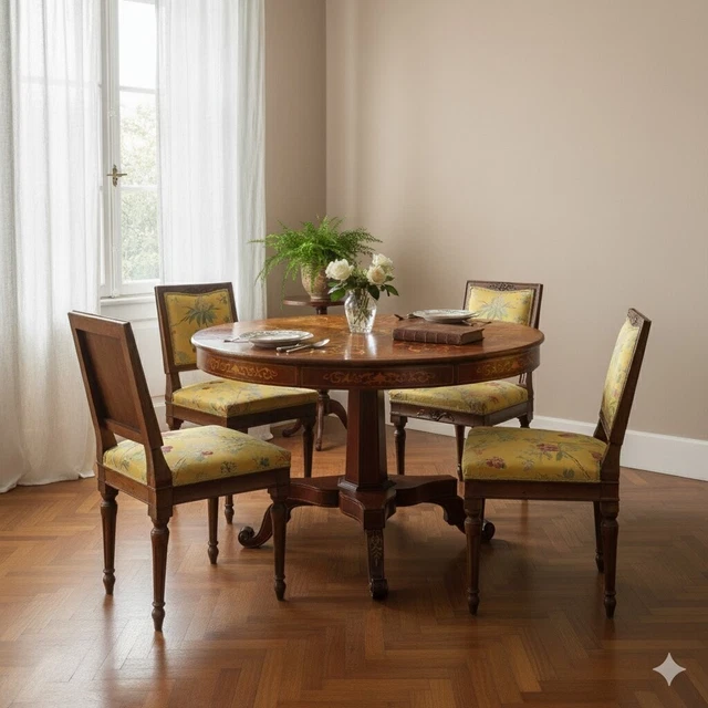 Table de Couture Antique en Noyer avec Tiroir, Italie, Fin du 19ème