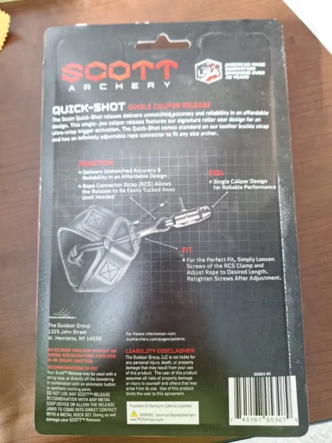SCOTT Archery Quick-Shot Release Buckle Strap - Black Great Beginner Release 2