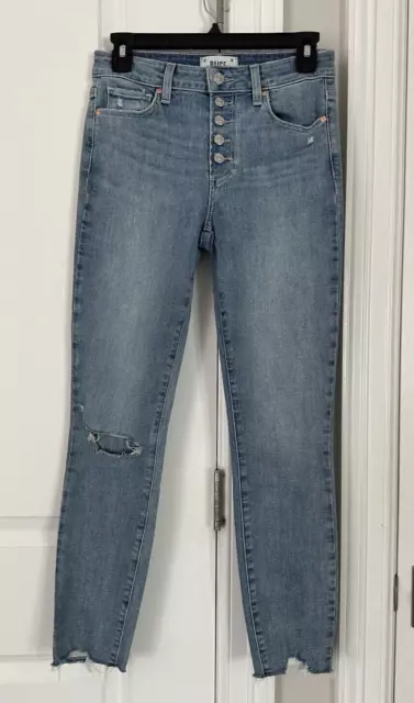 Paige Hoxton High Rise Ankle Skinny Jeans Size 26, Paulina Destructed, NEW $229