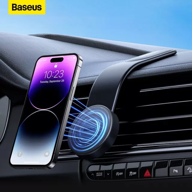 Baseus Magnetic Car Phone Holder Stand Foldable Support Mount for iPhone 15 Pro