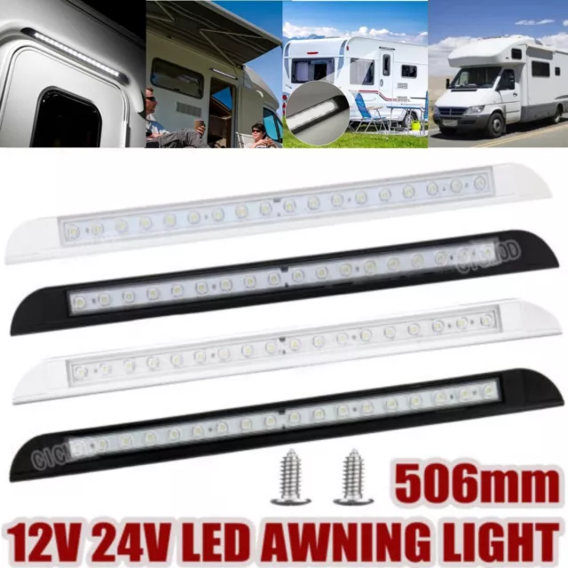 LED Awning Light 12V 24V Waterproof 506mm Strip Lamp RV Caravan Campervan Boat