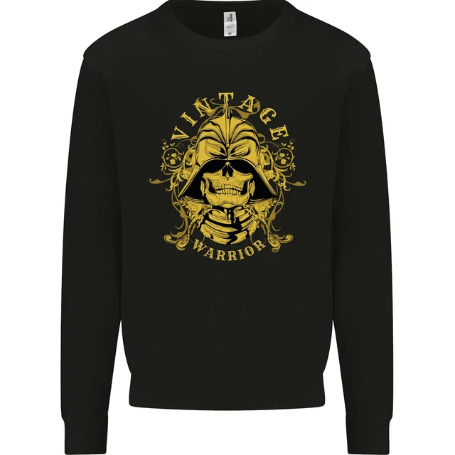 Vintage Warrior Samurai Bushido MMA Skull Mens Sweatshirt Jumper