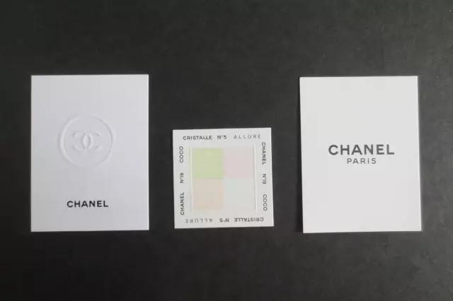 3 x Chanel Mixed Perfume Fragrance Advertising Blotter Cards