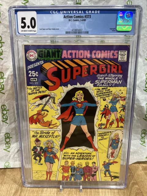 Action Comics # 373 - Neal Adams cover, Giant-Size issue Cgc 5.0 . Supergirl