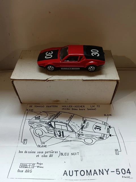 De Tomaso Pantera #30 1972 24h Du Mans Base Norev + Kit Automany 1/43