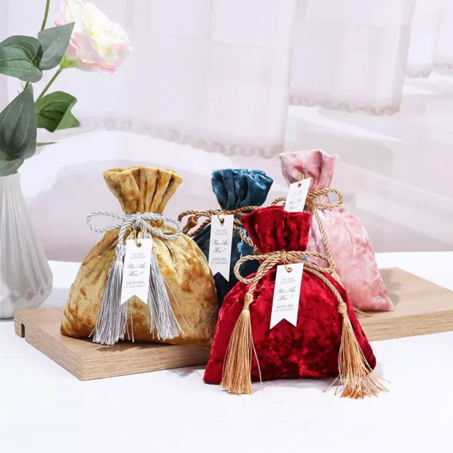 Wedding Party Trendy Drawstring Pocket Gift Bags Candy Pouches Velvet Candy Bag