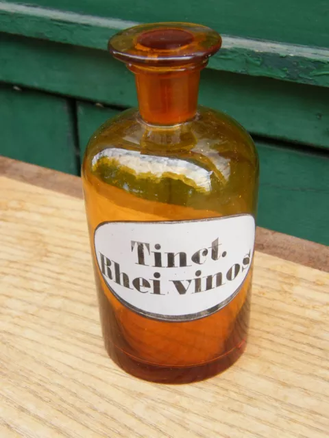 Flasche Apotheke Apotheker Antik Tinct. Rhei Vinos
