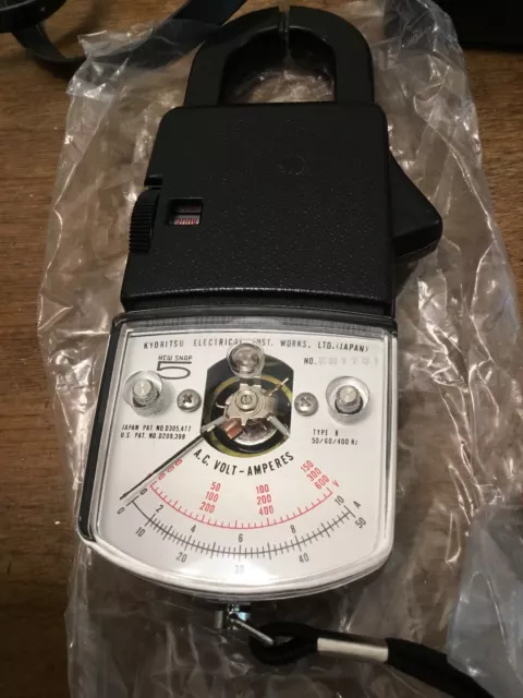 Kew Snap 5 Kyoritsu Clamp Volt Ammeter  AC Volt Amperes Leads Case Type A B C D 2