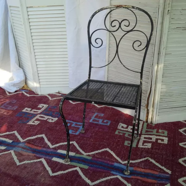 Vintage Black Metal Patio Chair Salterini Woodard Style Shipping Available $$