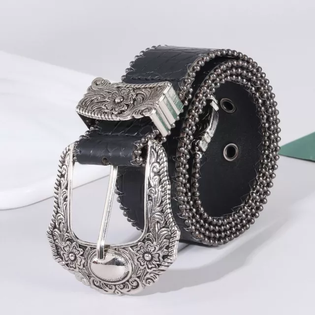 PU Leather Western Belts Bohemian Vintage Belts Fashion Waist Belt  for Women