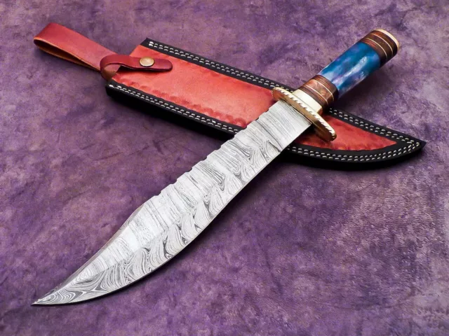 Custom Handmade Damascus Steel Blade Camping Hunting Knife Bowie Knife IM-2283