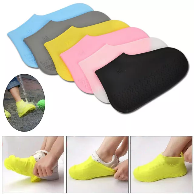 RECYCLABLE SILICONE OVERSHOES Rain Waterproof Shoe Covers Boot Cover ...
