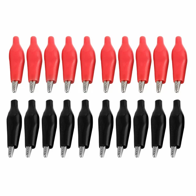20 pz sonda di prova nera rossa morbida rivestita in plastica mini alligatore clip di prova