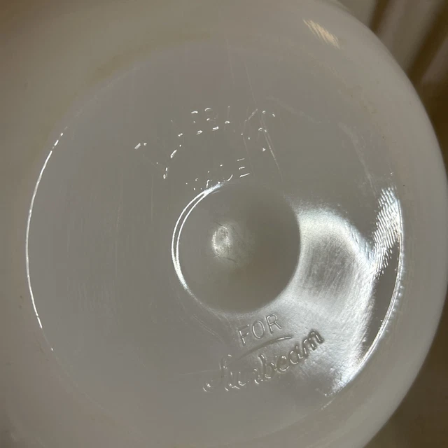 Glassbake Made for Sunbeam Large White Milk Glass Mixing Bowl With Lid Vintage