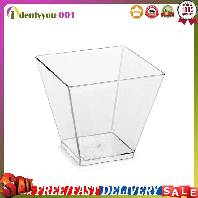 50 un. tazas de aperitivo de postre de plástico transparente desechable para yogur