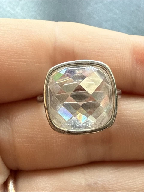 Bague Ancienne En Argent Massif 925 – Jonc Alliance Simple Avec Zircon – Taille 54