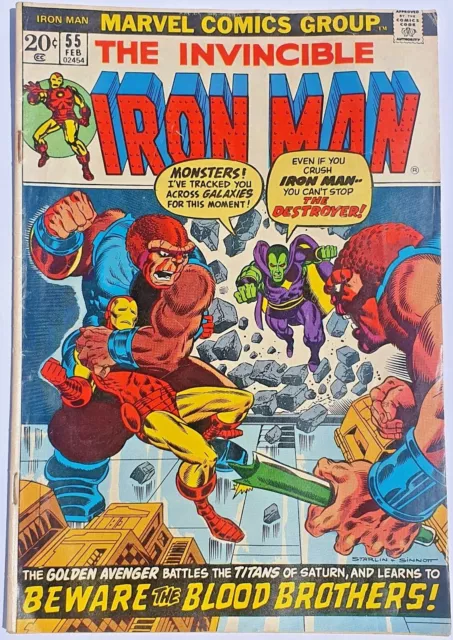 IRONMAN 55 MARVEL 1973 1st app of Thanos 1st app of Drax the Destroyer