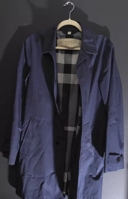 Burberry Brit - Navy Nova Check Trench Coat - Small -  See Desc