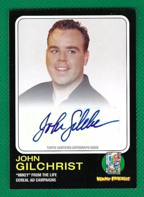 John Gilchrist Autographed 2013 Topps Wacky Packages Series 10 Mikey Life Cereal