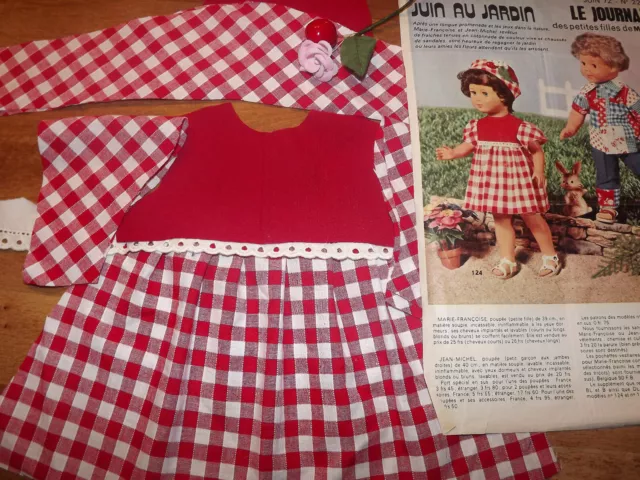 KIT découpé,VETEMENT,poupee ancienne FRANCOISE MODES et TRAVAUX Juin 1972
