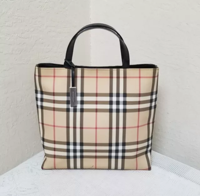 Burberry Handbag Nova Check Coated Canvas Satchel