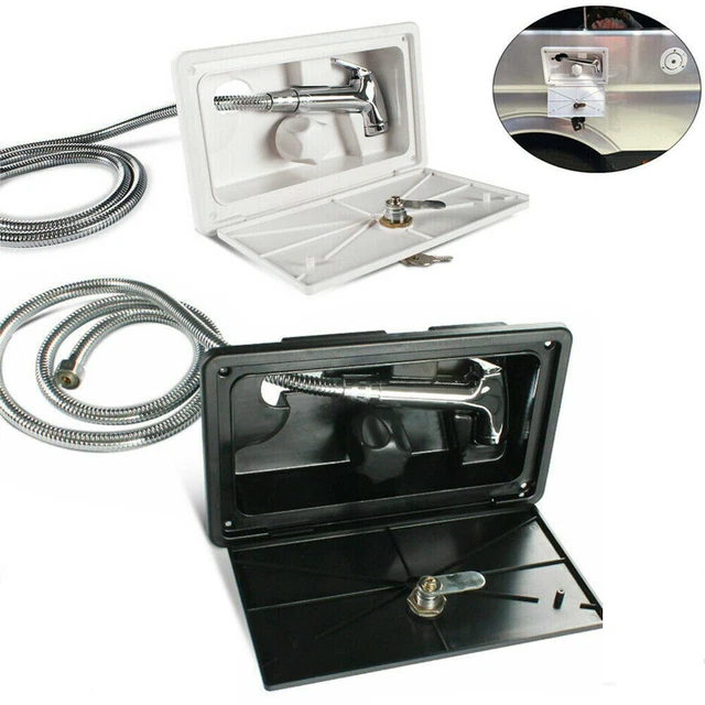 RV WATER EXTERIOR Outdoor Shower Box Kit With Lock&Keys For Caravan