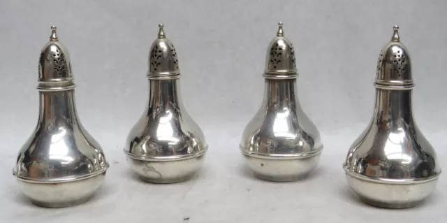 Wallace Sterling Silver Set Of 4 Salt & Pepper Shakers