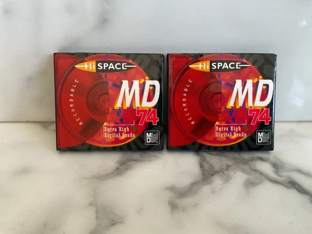 HI SPACE MINI Disc MD RECORDABLE 74 MINUTES x 2 Brand New & Sealed 74 ...