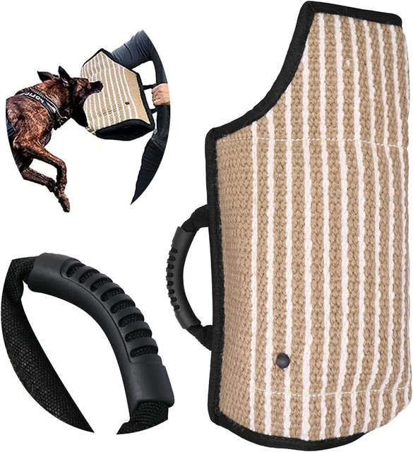 Manga de entrenamiento para mordeduras de perro, manga de protección contra mordeduras, cubierta de yute suave para un