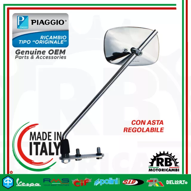 Specchietto Rettangolare Cromato Destro Sinistro Piaggio Vespa Pk Special Px0193