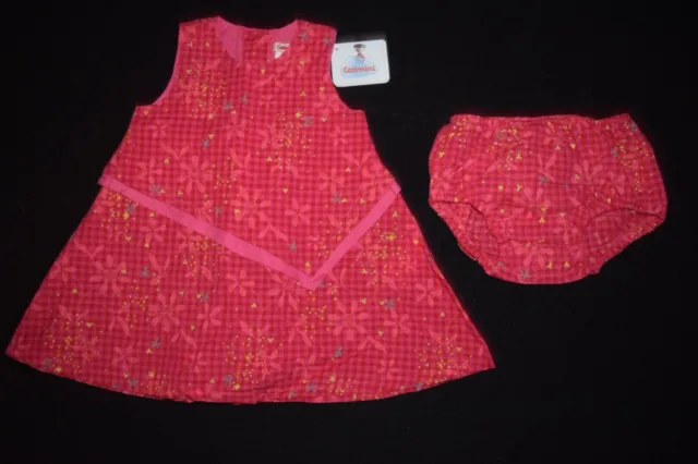 NWT Catimini Girls Dress Size 18 M Months Pink Summer Bloomers 2 Pc Set Outfit