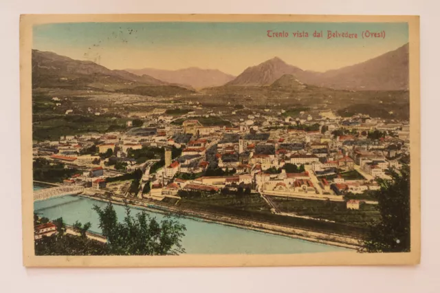 Italia Italien Italy AK CP Trento Trient 1913 vista dal Belvedere Ovest Stazione