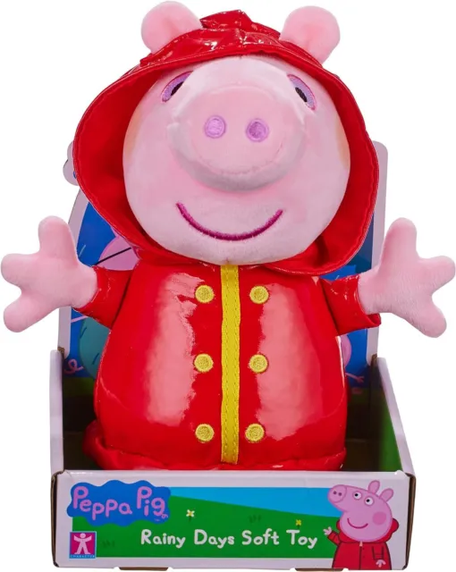 Neuf Peppa Pig Rouge Manteau de Pluie Jours Peluche Jouet