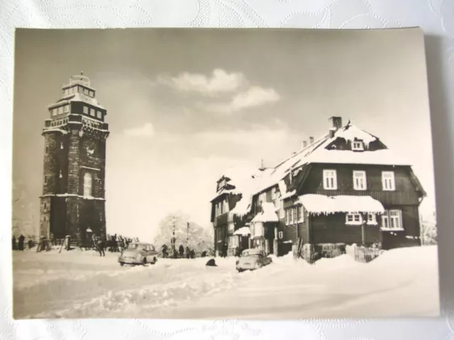 AK DDR Foto-Karte Berghaus Auersberg ungelaufen unbeschriftet Erzgebirge 1969