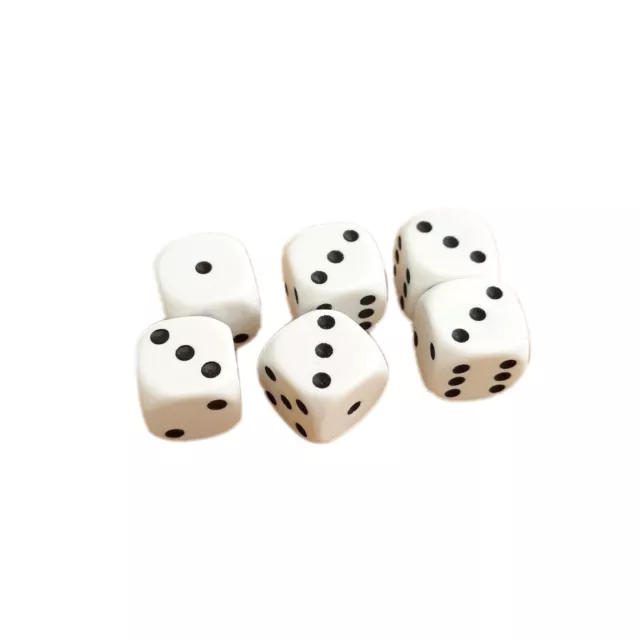 White Spot dice Spare Dice Six sided Board games  [6x Dice]