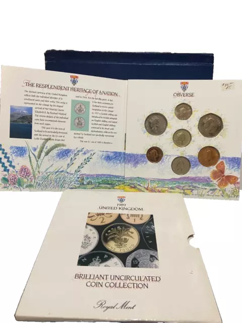 1989 United Kingdom Brilliant Uncirculated Coin Collection (Mint Set) .