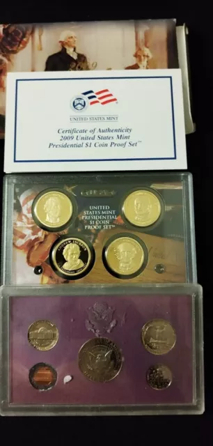 United States Mint Kennedy  Silver & Uncirculated $1 Dollar Proof Coin Set 2009