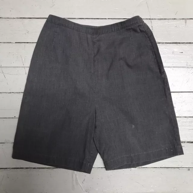 VTG 50s Juniors Grey Gray Shorts High Waist Pocket Misses Size 14 Ladies S 26”