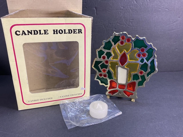 "Portavelas votivas vintage corona de hierro fundido Navidad 6 1/2"" X6"""